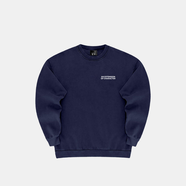 "Slogan" Crewneck - Navy