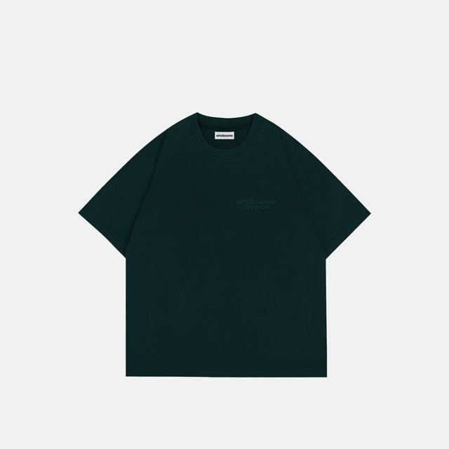 wholesome clothing pine green t-shirt with an embroidered design by wholesome boy clothing