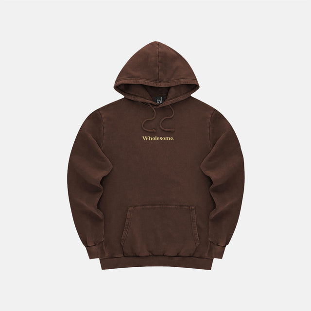 Wholesome Boy Embroidered Premium Heavyweight Chocolate Wholesome Hoodie | Wholesome Clothing