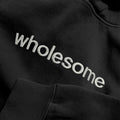 Wholesome Clothing Faded Black Wholesome Oversized Hoodie Close Up